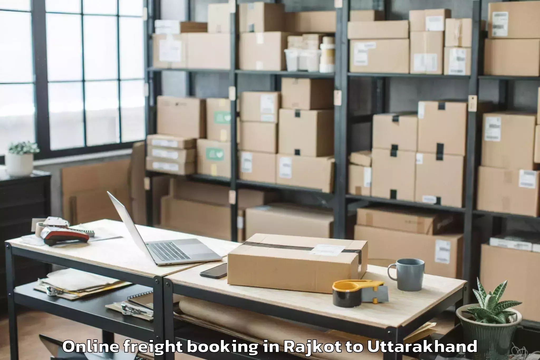 Top Rajkot to Karnaprayag Online Freight Booking Available